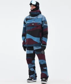 Snowboard Broeken>DOPE SNOW Blizzard ShardsBurgundyBlue