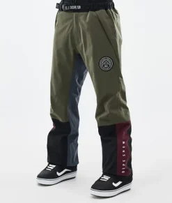 Snowboard Broeken>DOPE SNOW Blizzard Track OIiveGreen/Burgundy/MetalBlue/Black