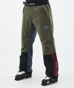 Skibroeken>DOPE SNOW Blizzard Track OIiveGreen/Burgundy/MetalBlue/Black